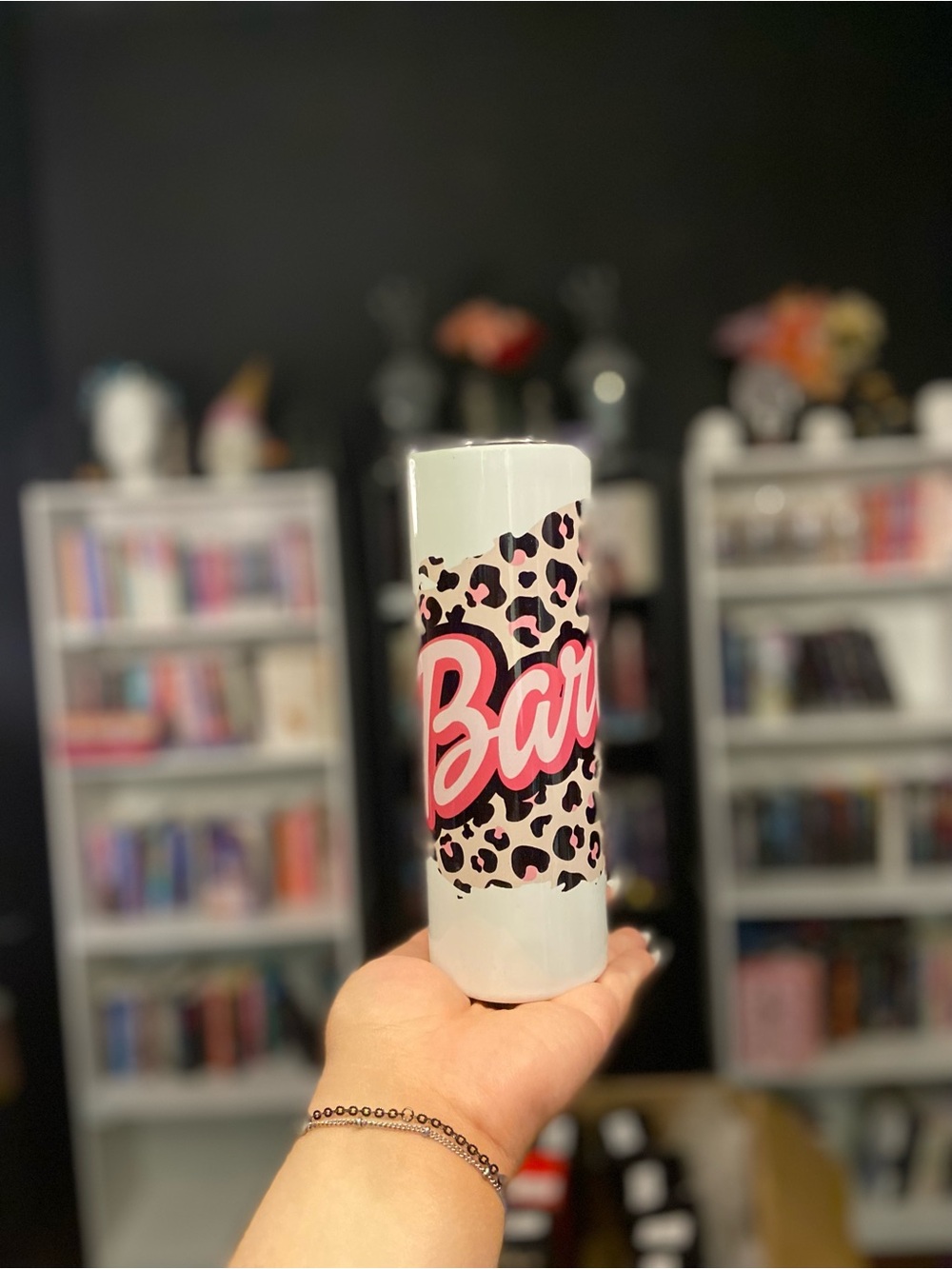 Barbie Leopard Print Stainless Tumbler - Pink, Black & White